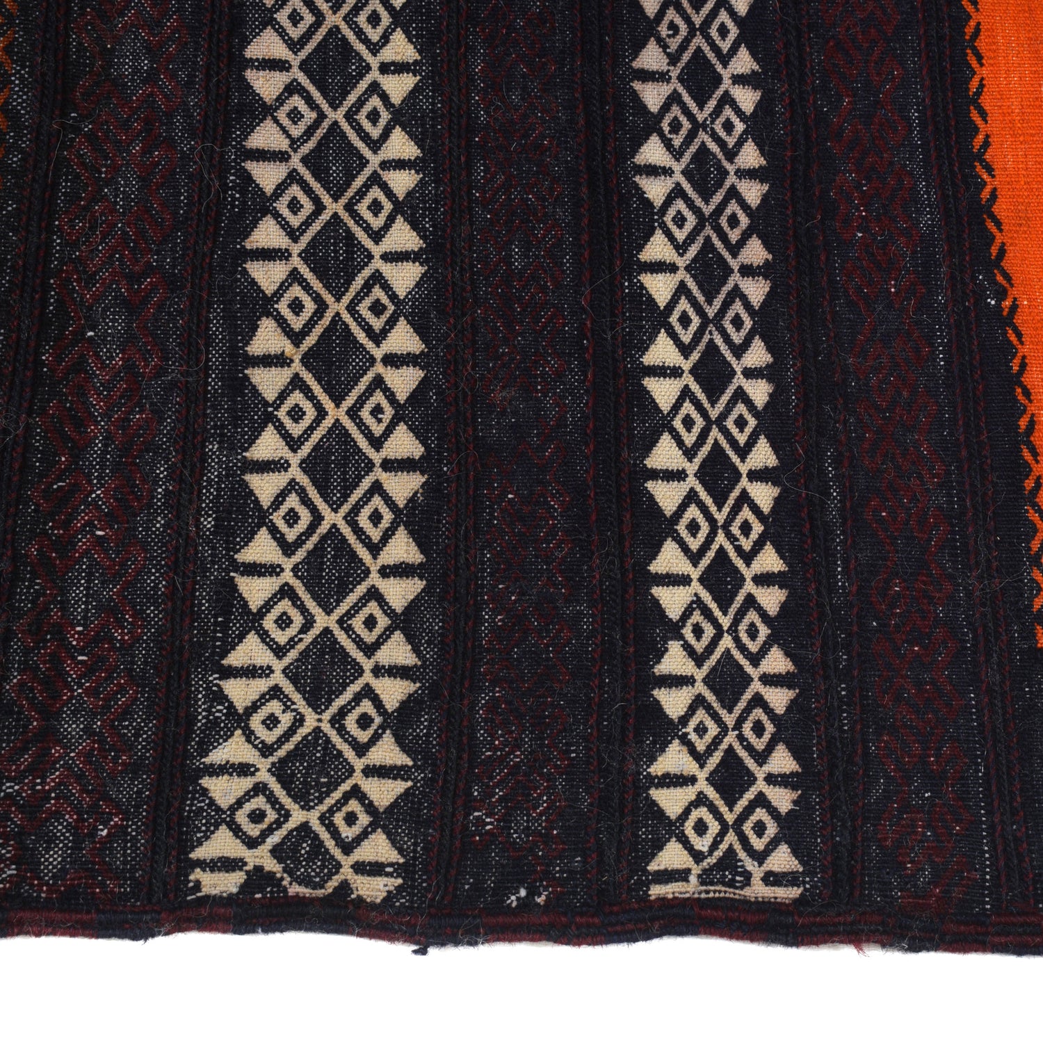 Table Sheet Area Rug Runner Handmade Orange Curvilinear 4'