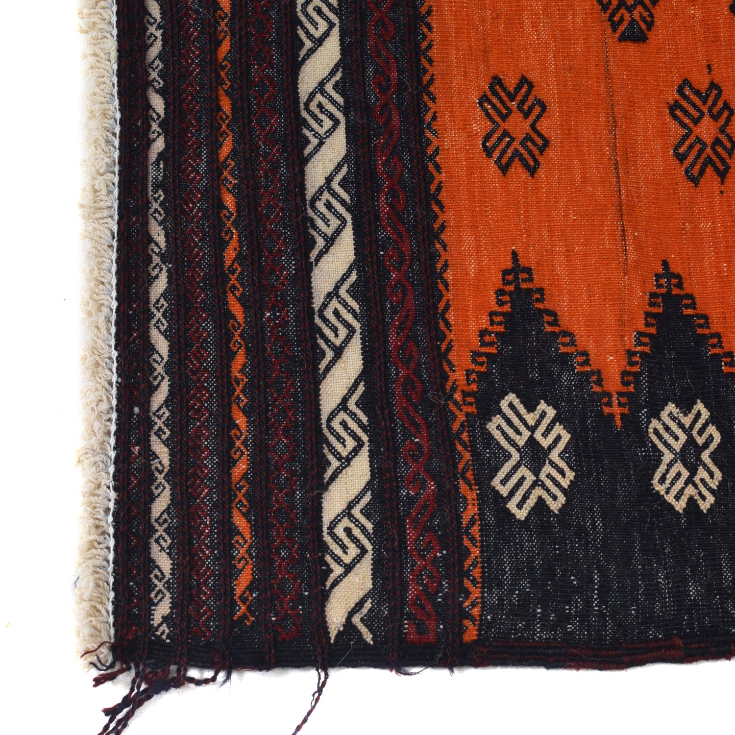 Table Sheet Area Rug Runner Handmade Orange Curvilinear 4'