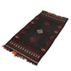 Table Sheet Runner Rug Handmade Black Curvilinear 4' Runner