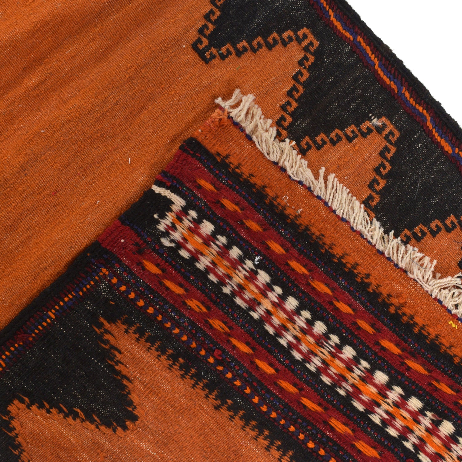 Table Sheet Area Rug Runner Handmade Brown Curvilinear 4'