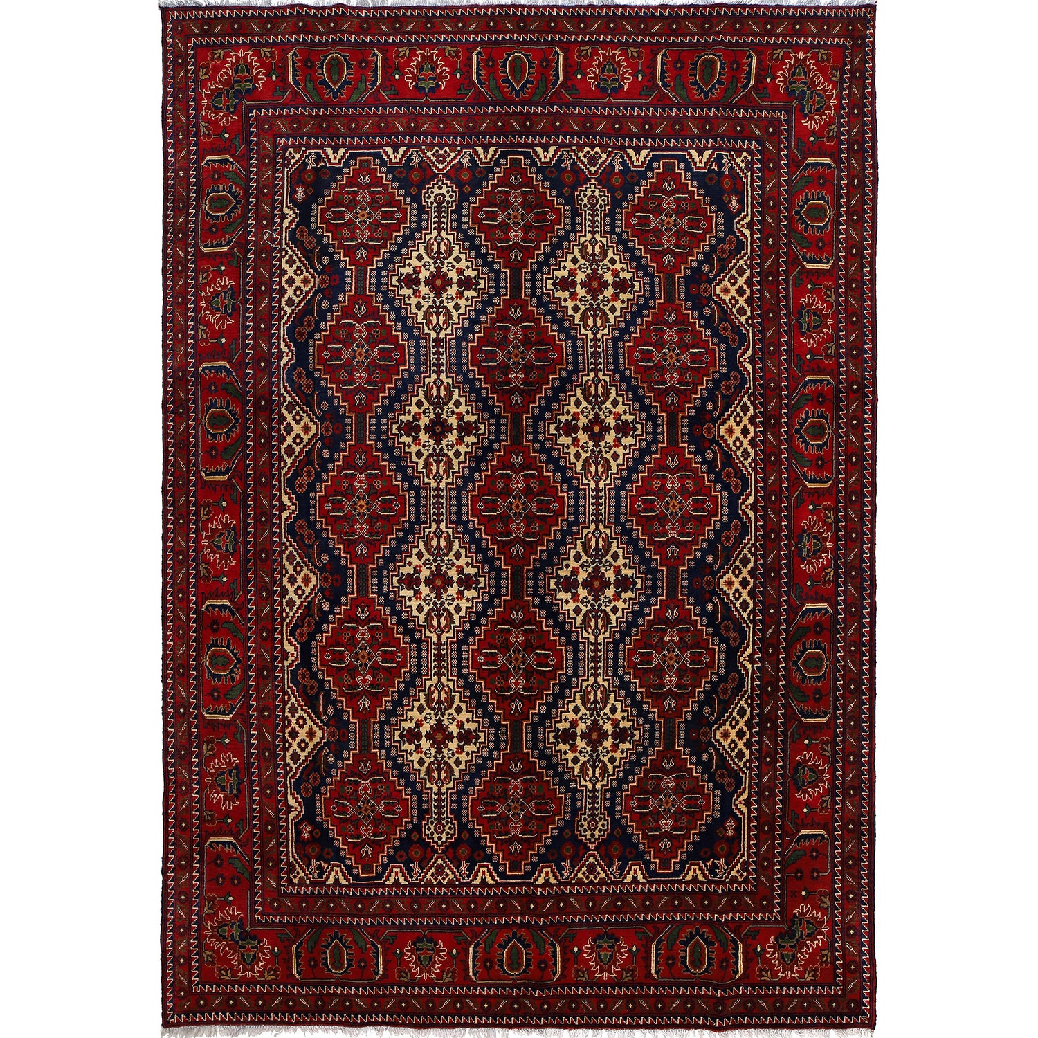 Oriental Area Rug Handmade Multi Geometric 7x10 ft