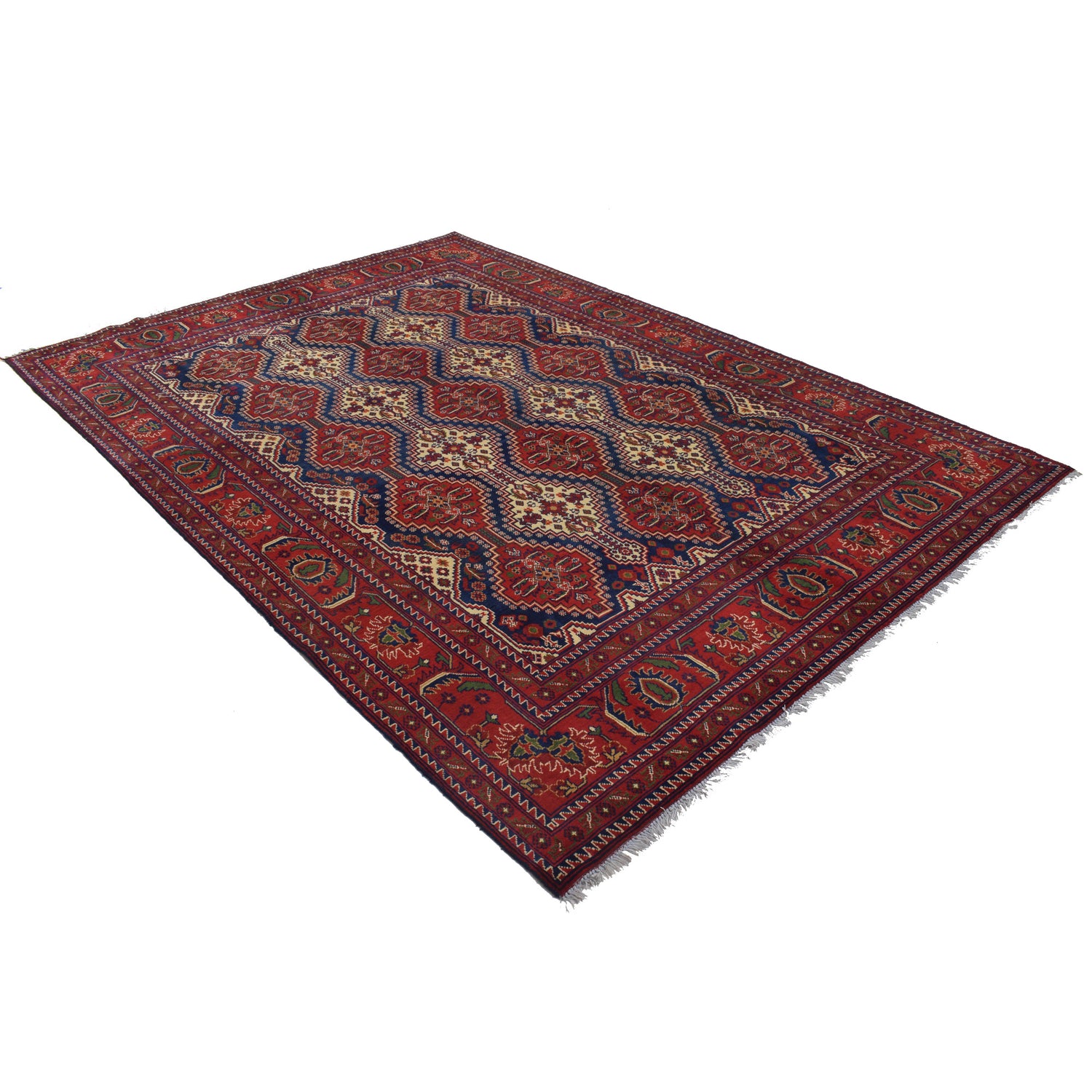 Oriental Area Rug Handmade Multi Geometric 7x10 ft