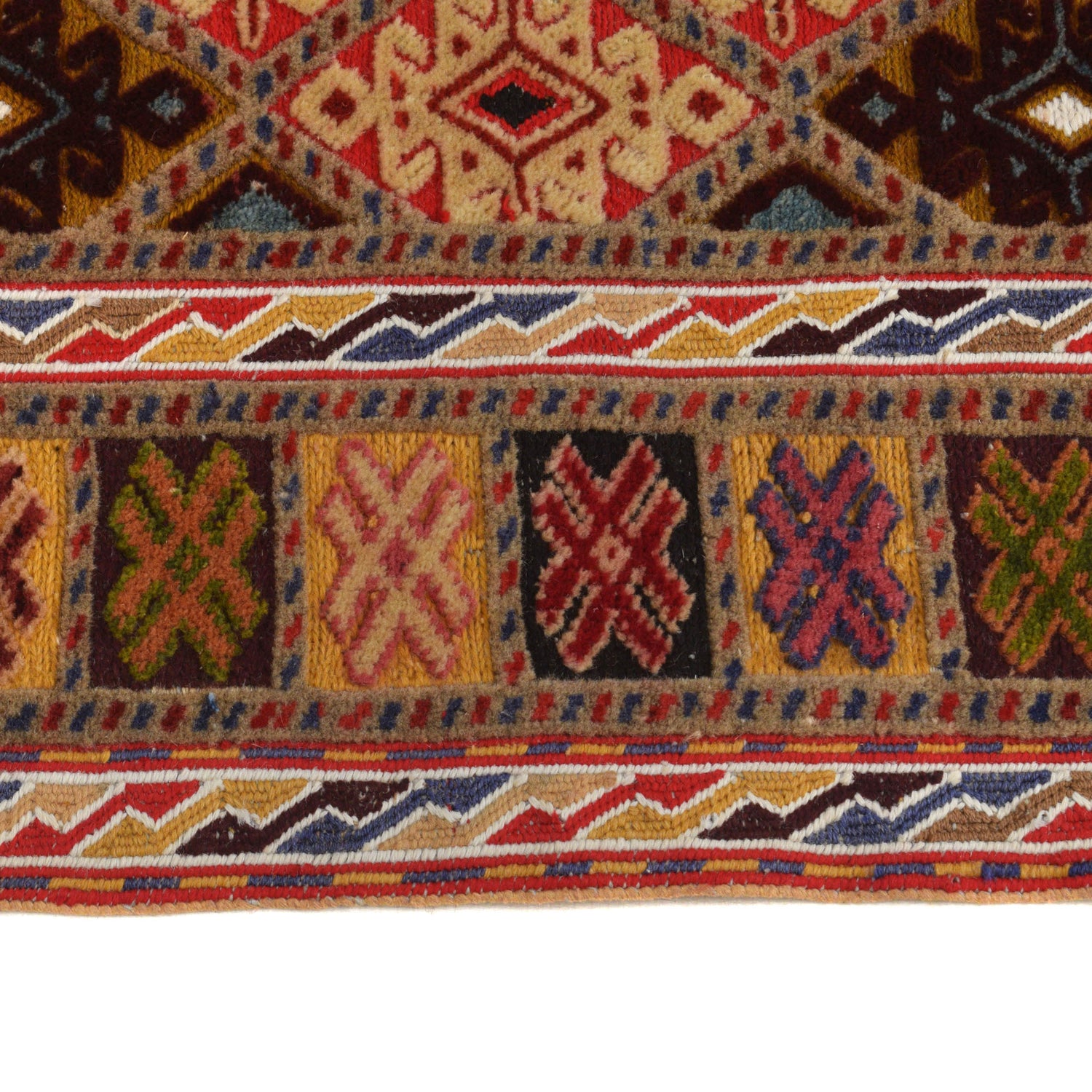 Nakhunak Kilim Area Rug Handmade Multi Geometric 2x4 ft