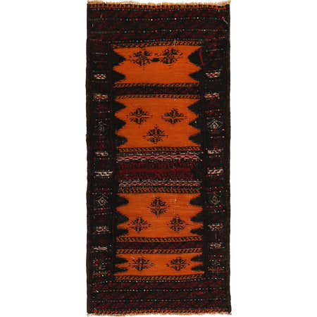 Table Sheet Area Rug Runner Handmade Orange Curvilinear 5'