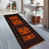 Table Sheet Area Rug Runner Handmade Orange Curvilinear 5'