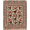 Soumak Kilim Area Rug Handmade White Pictorial 4x6 ft