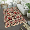 Soumak Kilim Area Rug Handmade White Pictorial 4x6 ft