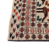 Soumak Kilim Area Rug Handmade White Pictorial 4x6 ft
