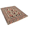 Soumak Kilim Area Rug Handmade White Pictorial 4x6 ft