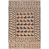 Soumak Kilim Area Rug Handmade White Pictorial 4x6 ft