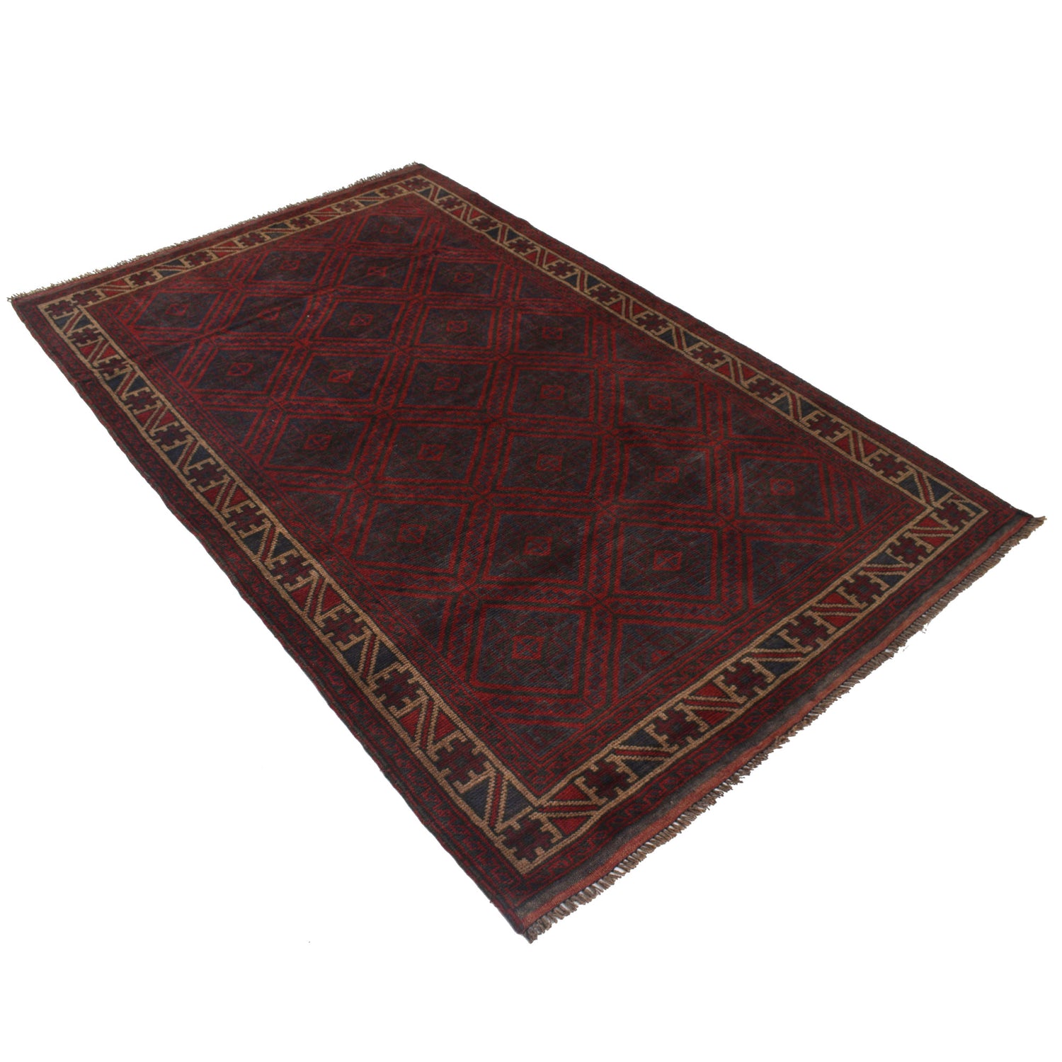 Baluchi Rug Handmade Multi Geometric 4x7 ft