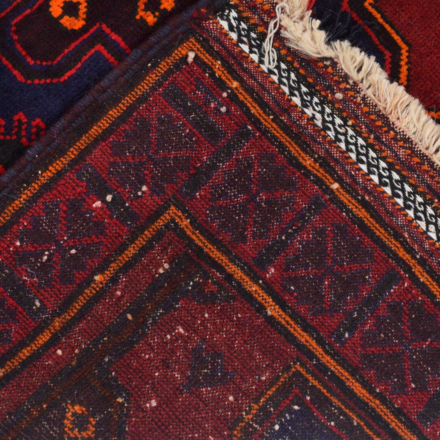 Baluchi Rug Handmade Red Geometric 4x6 ft