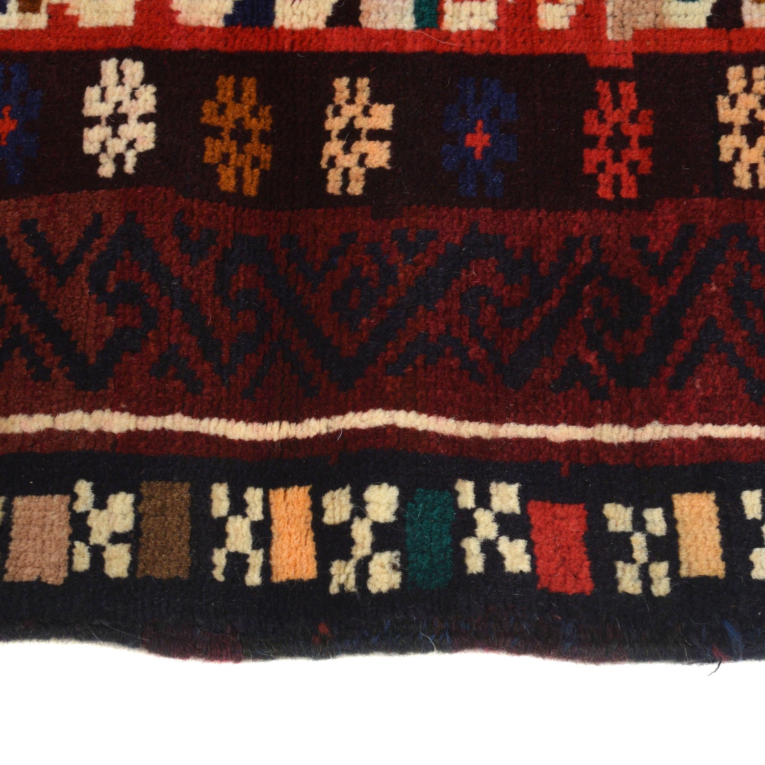 Baluchi Rug Handmade Multi Geometric 4x6 ft