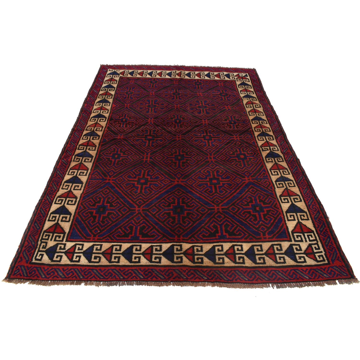 Baluchi Rug Handmade Multi Geometric 5x8 ft