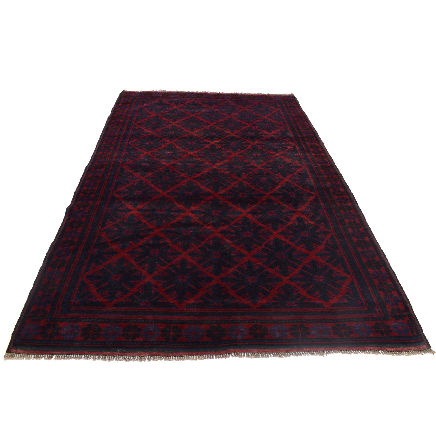 Baluchi Rug Handmade Red Geometric 6x9 ft