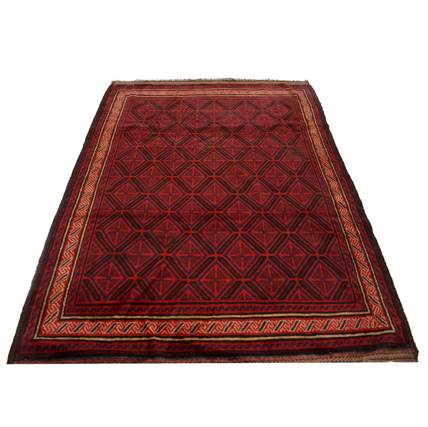 Baluchi Rug Handmade Red Geometric 5x8 ft