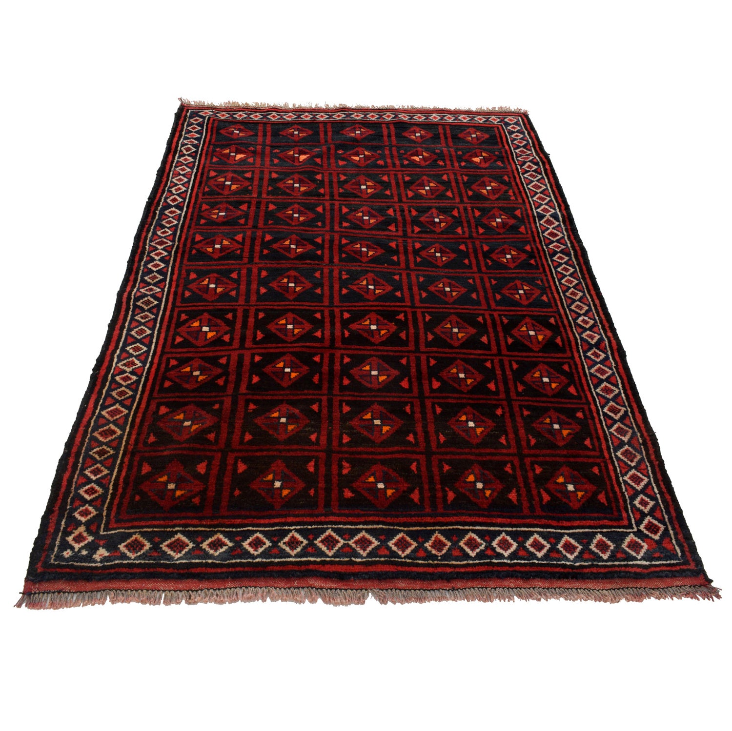 Baluchi Rug Handmade Multi Geometric 4x6 ft
