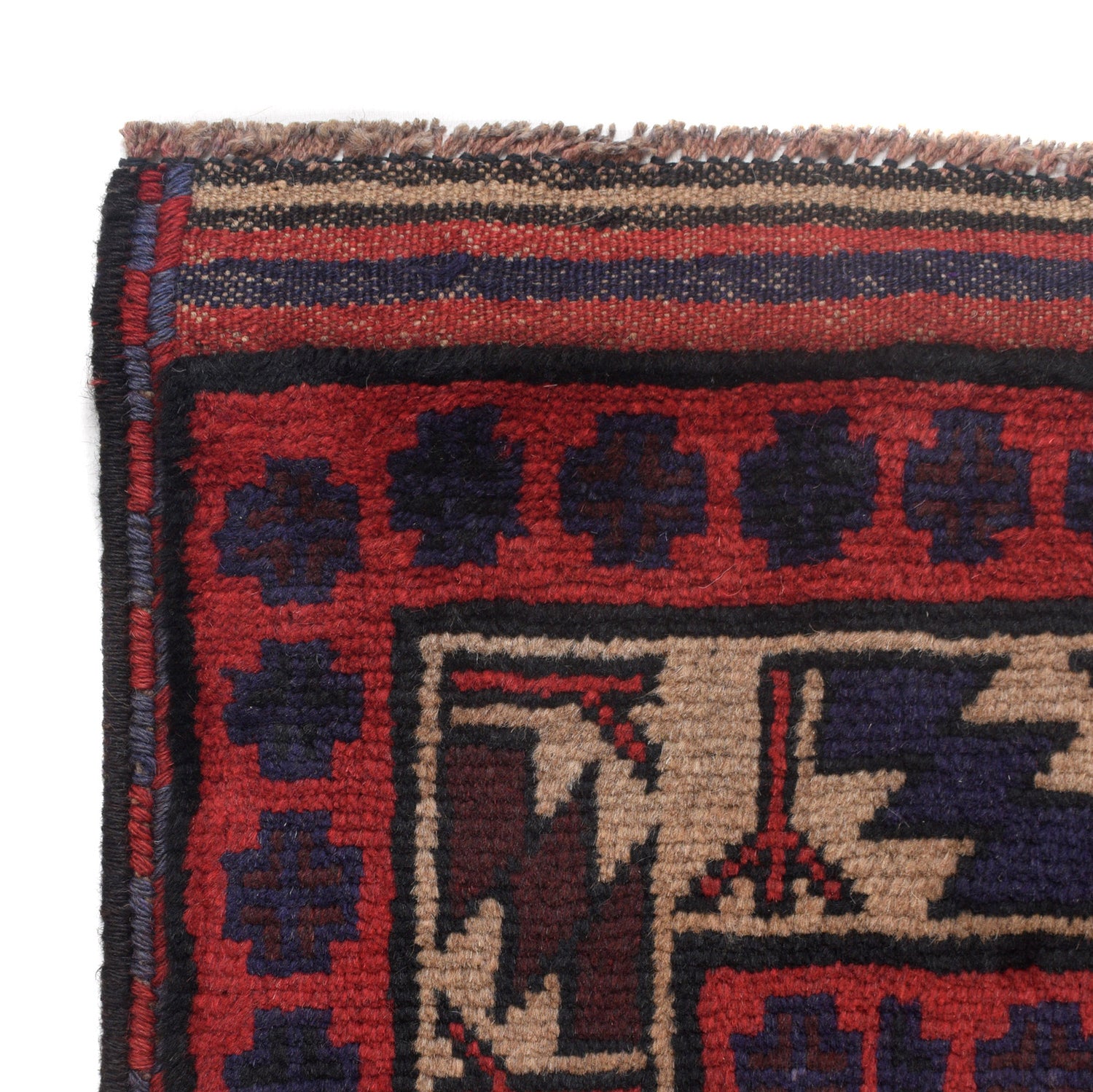 Baluchi Rug Handmade Multi Geometric 4x6 ft