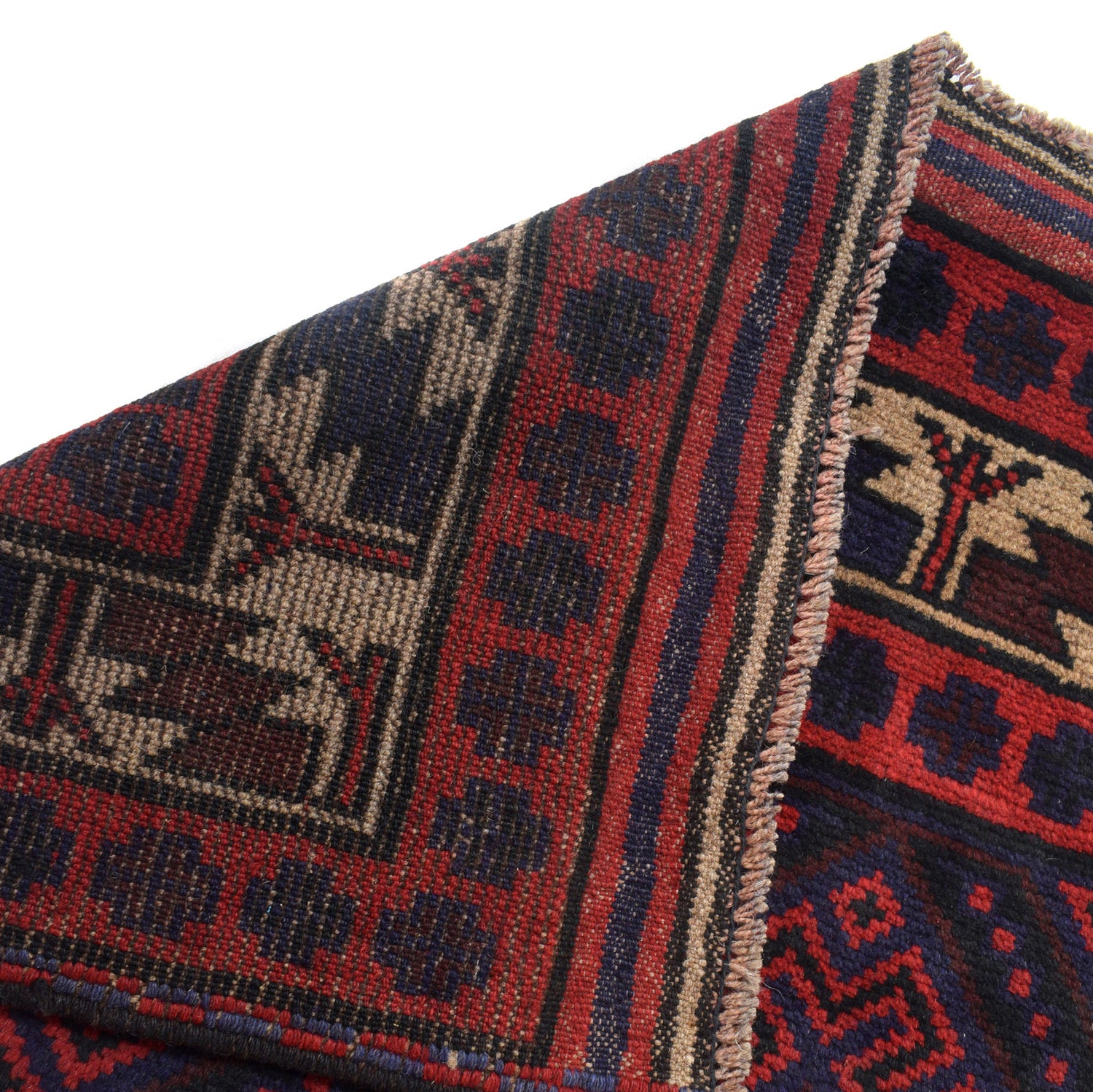 Baluchi Rug Handmade Multi Geometric 4x6 ft