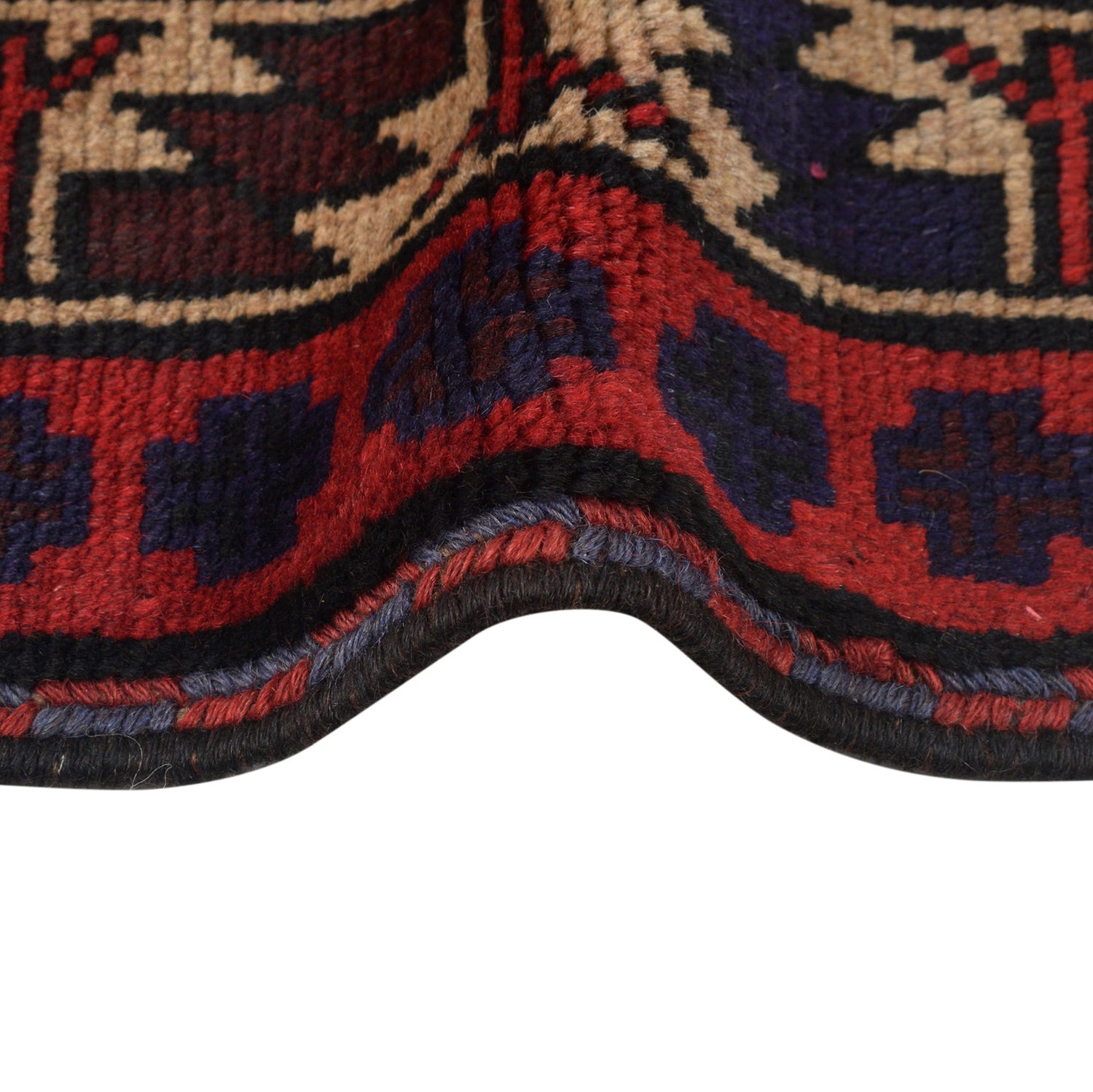 Baluchi Rug Handmade Multi Geometric 4x6 ft