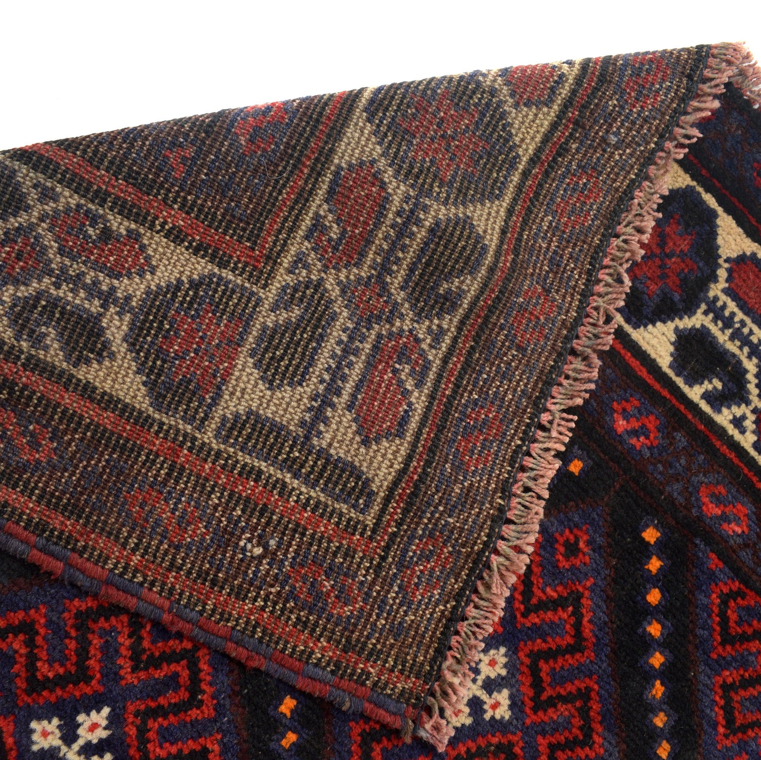 Baluchi Rug Handmade Multi Geometric 4x7 ft