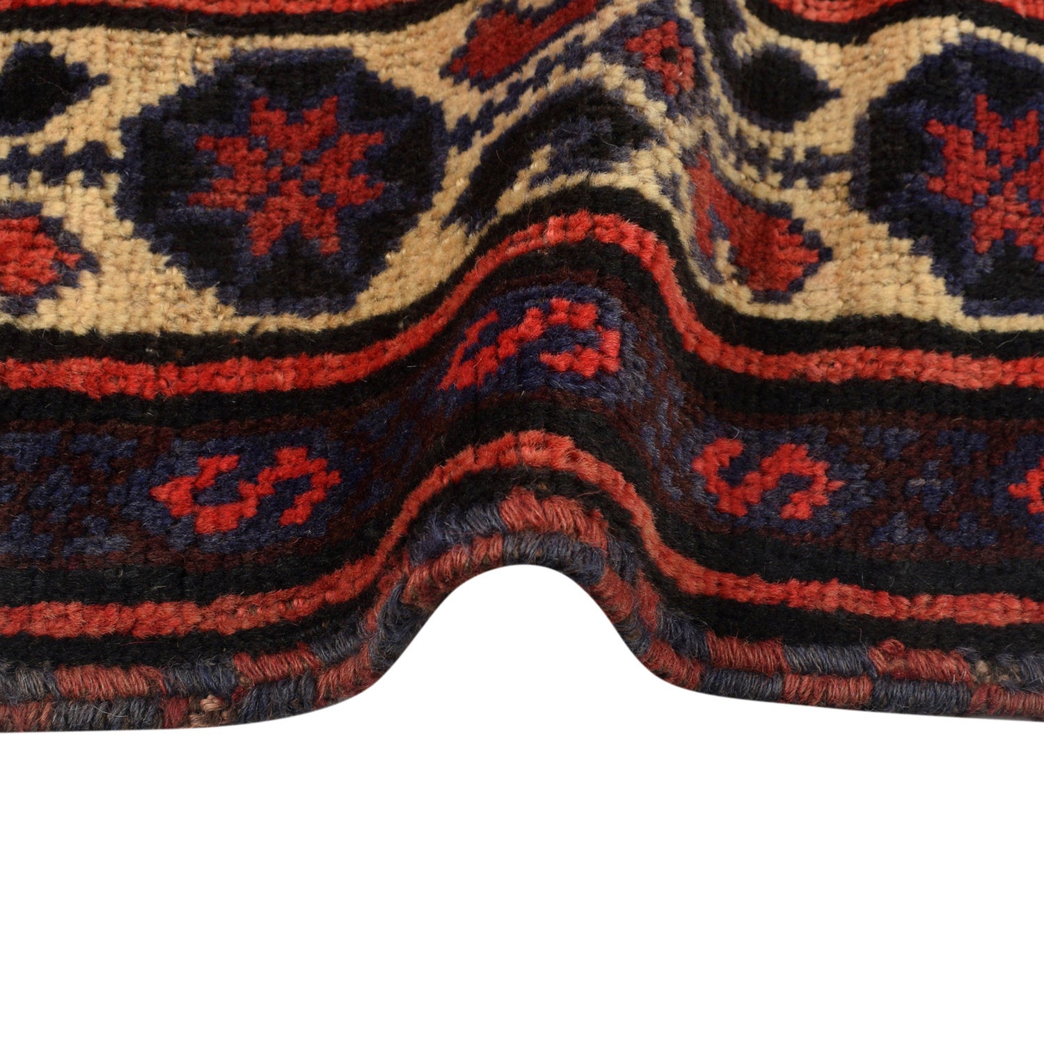 Baluchi Rug Handmade Multi Geometric 4x7 ft