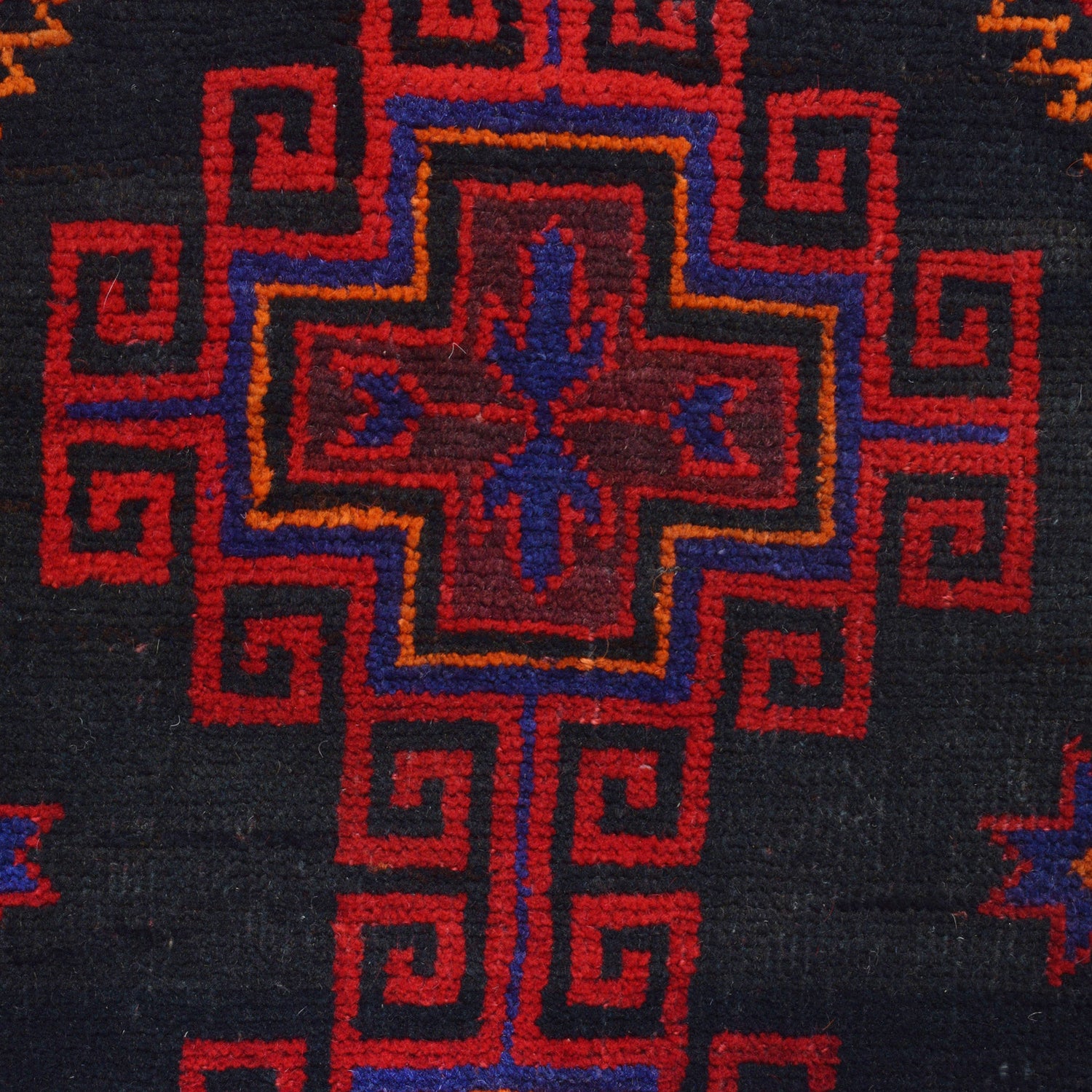 Baluchi Rug Handmade Blue Geometric 4x6 ft