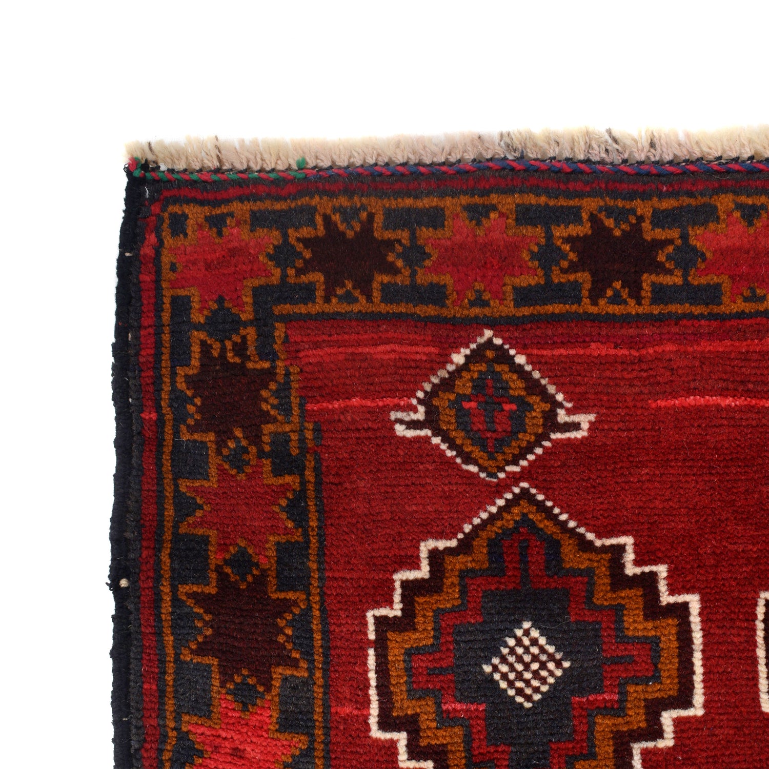 Baluchi Rug Handmade Red Geometric 3x5 ft