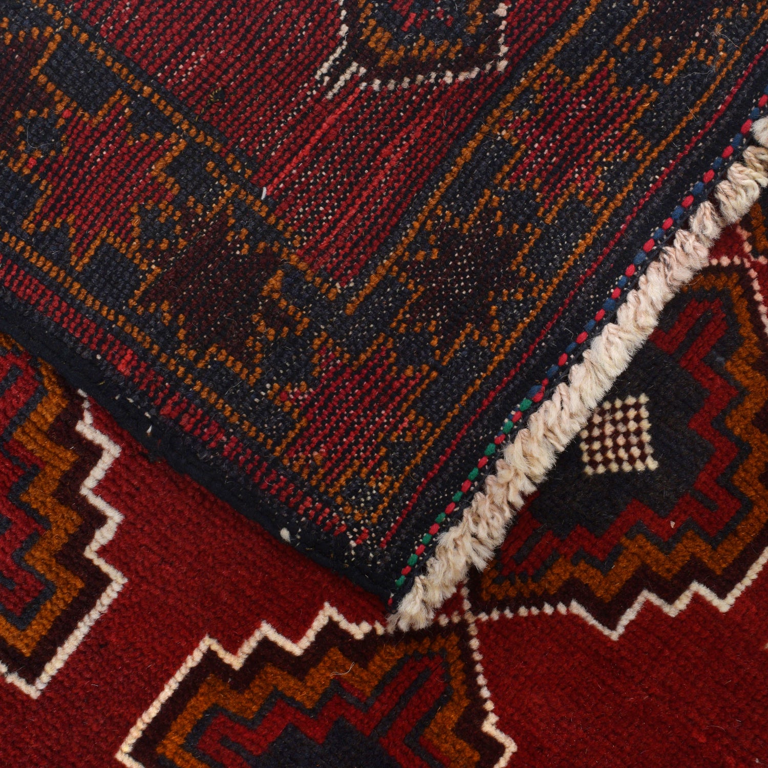Baluchi Rug Handmade Red Geometric 3x5 ft