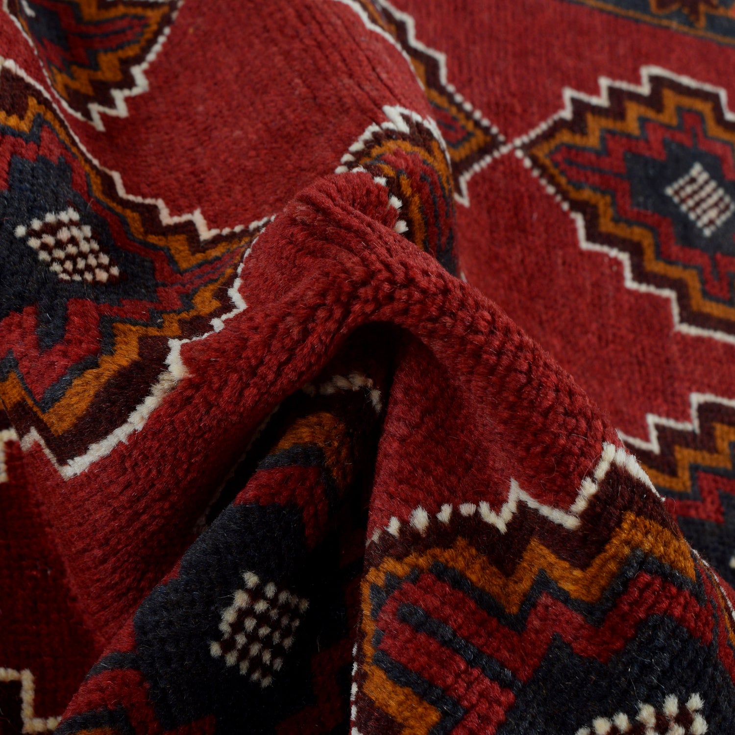 Baluchi Rug Handmade Red Geometric 3x5 ft