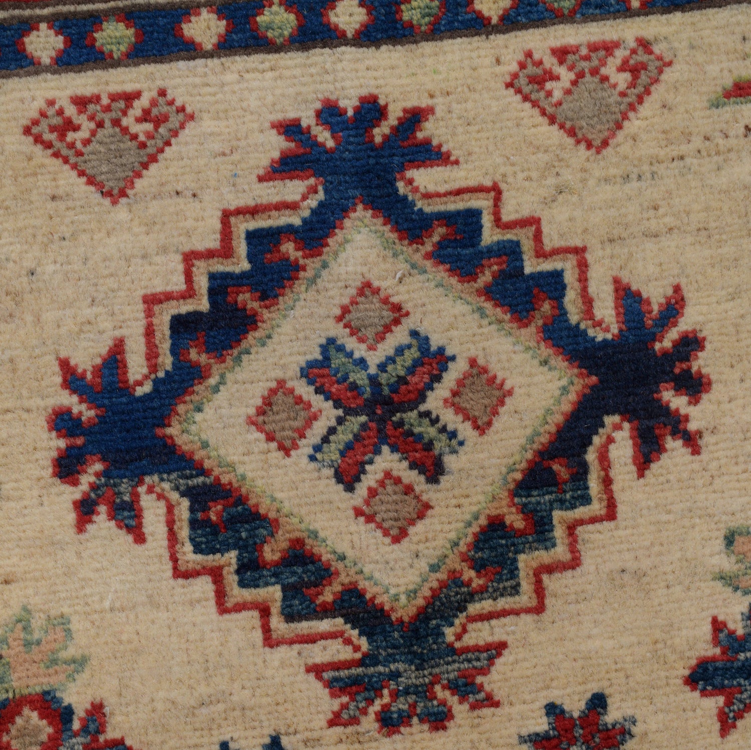 Kazak Rug Handmade Ivory Medallion 3x5 ft