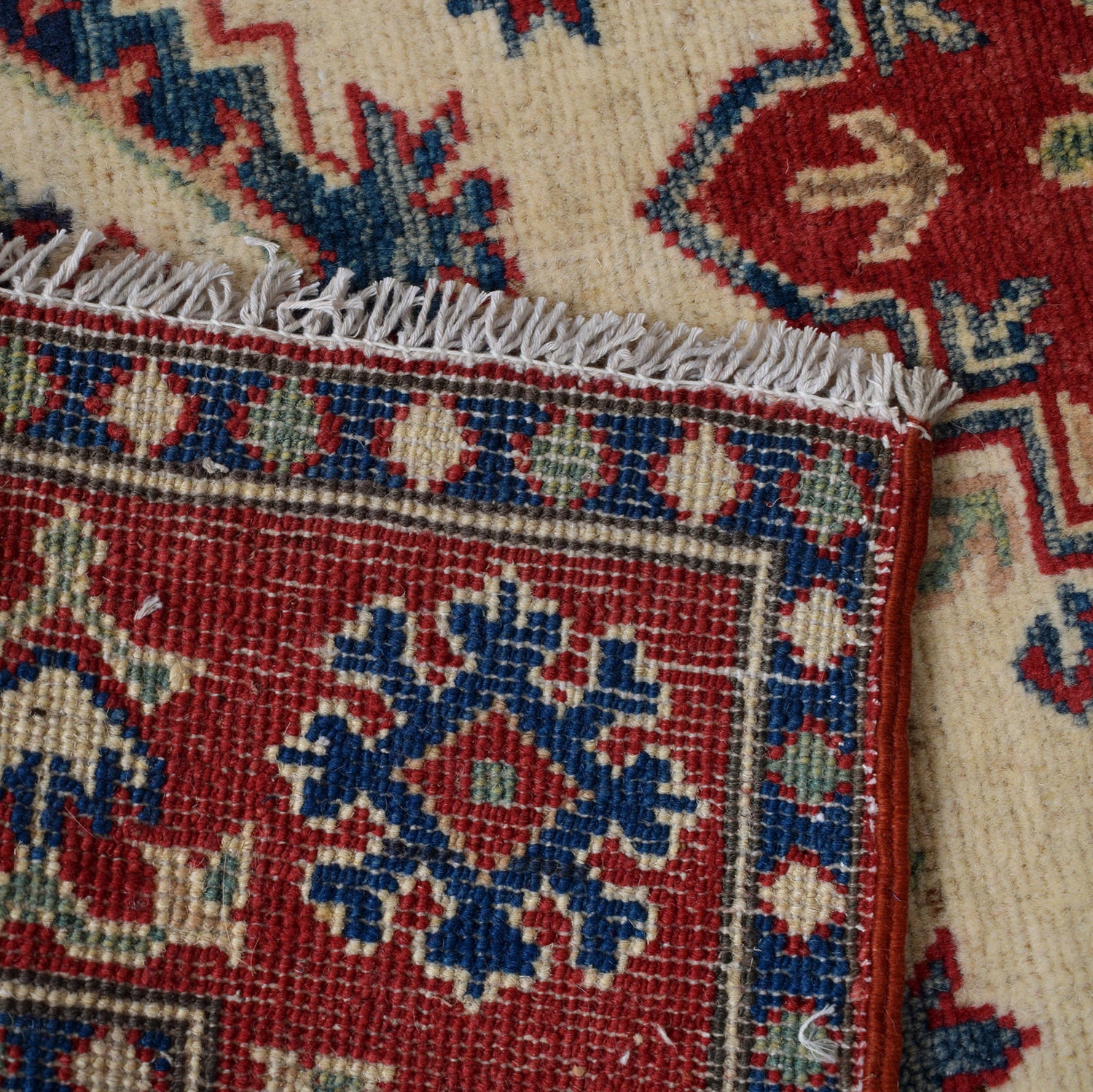 Kazak Rug Handmade Ivory Medallion 3x5 ft