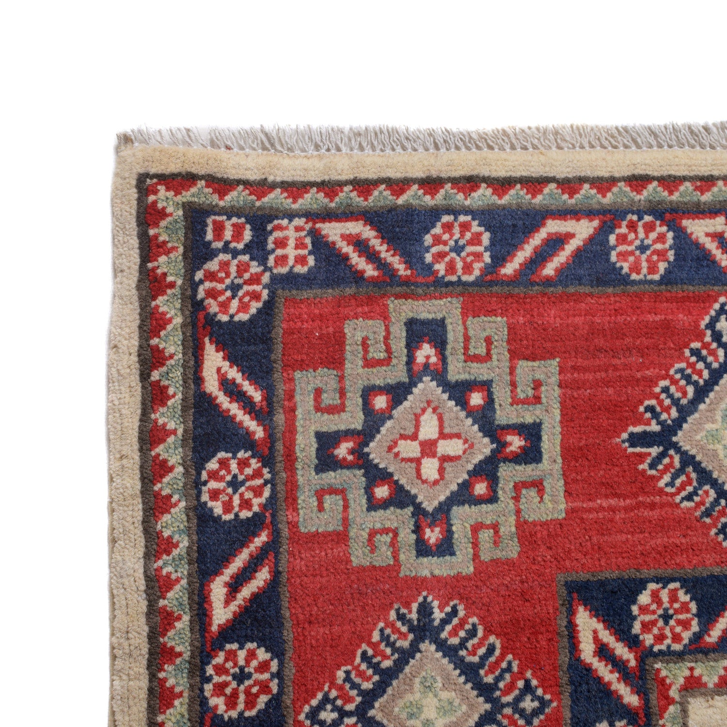 Kazak Rug Handmade Beige Medallion 8x10 ft