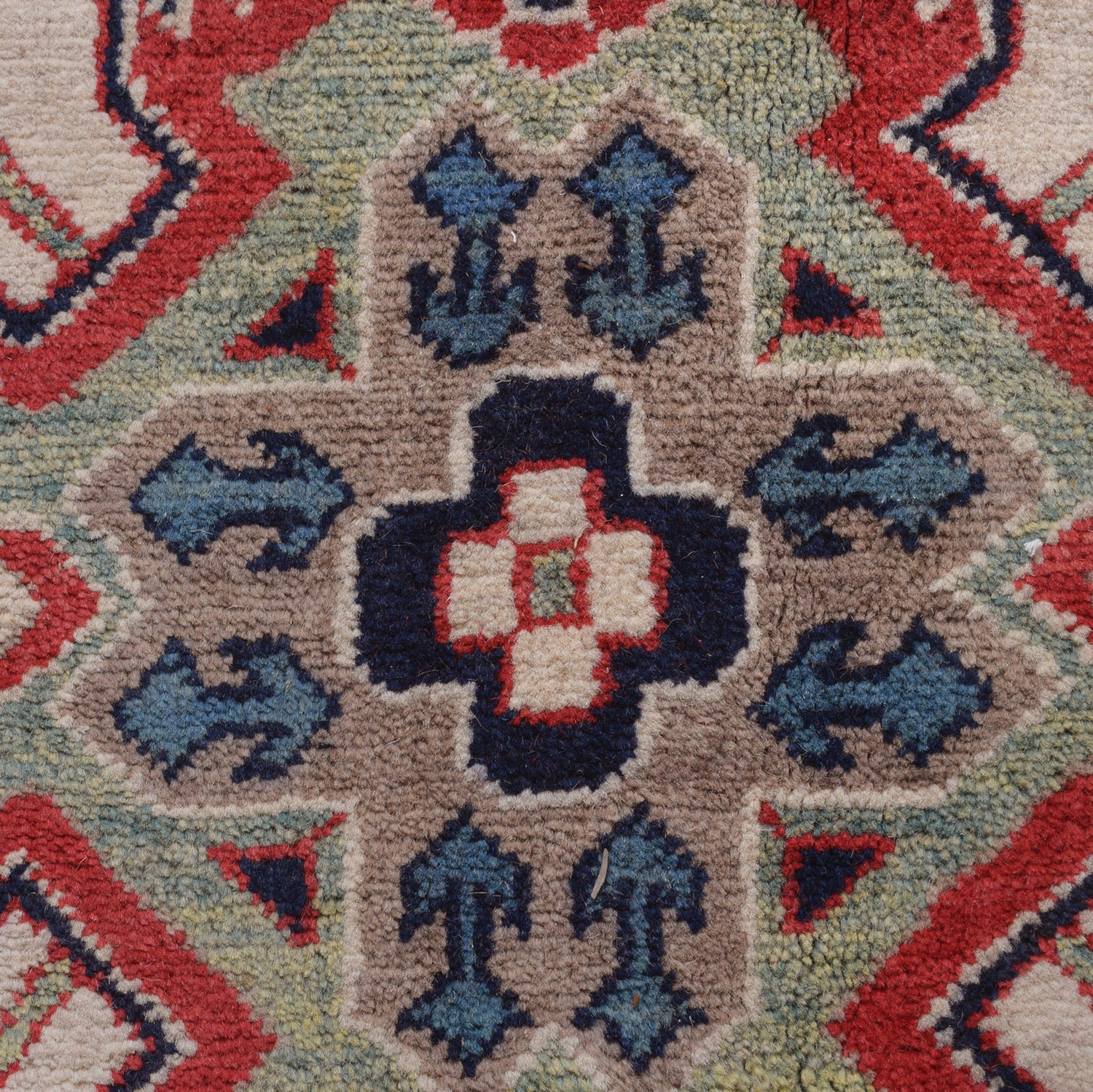 Kazak Rug Handmade Beige Medallion 8x10 ft