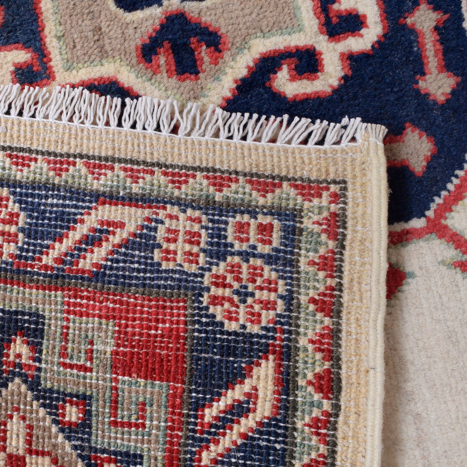 Kazak Rug Handmade Beige Medallion 8x10 ft
