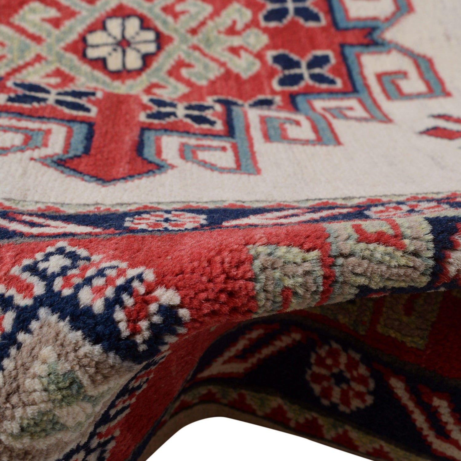 Kazak Rug Handmade Beige Medallion 8x10 ft