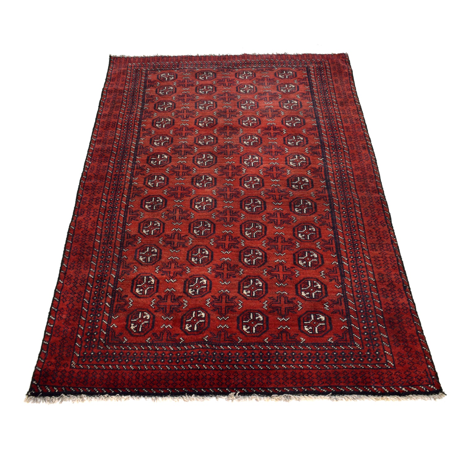 Baluchi Rug Handmade Red Geometric 4x6 ft