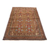 Overdyed Area Rug Handmade Brown Geometric 4x6 ft