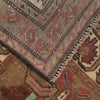Overdyed Area Rug Handmade Brown Geometric 4x6 ft