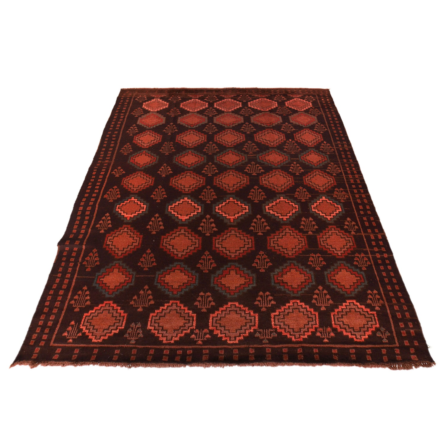 Kohistani Area Rug Handmade Multi Geometric 5x8 ft