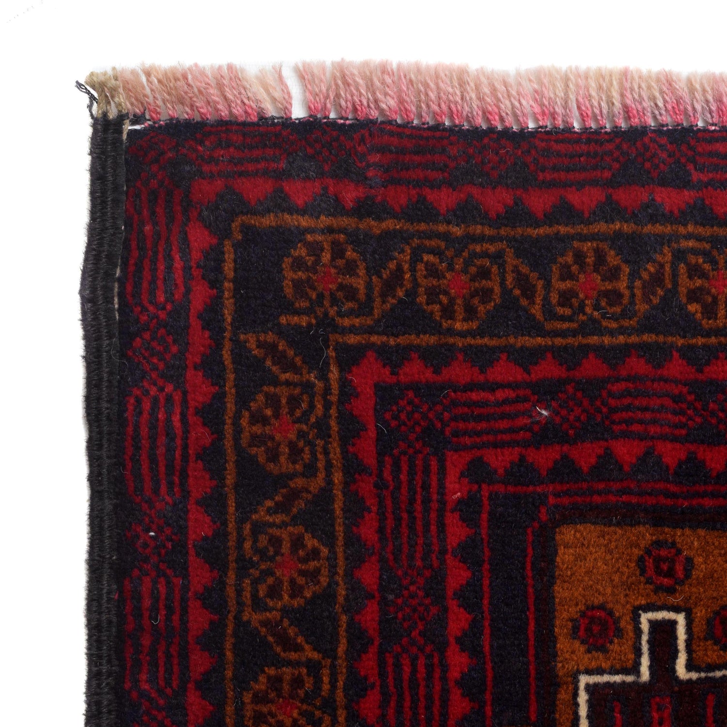 Baluchi Rug Handmade Deep Red Geometric 10x13 ft