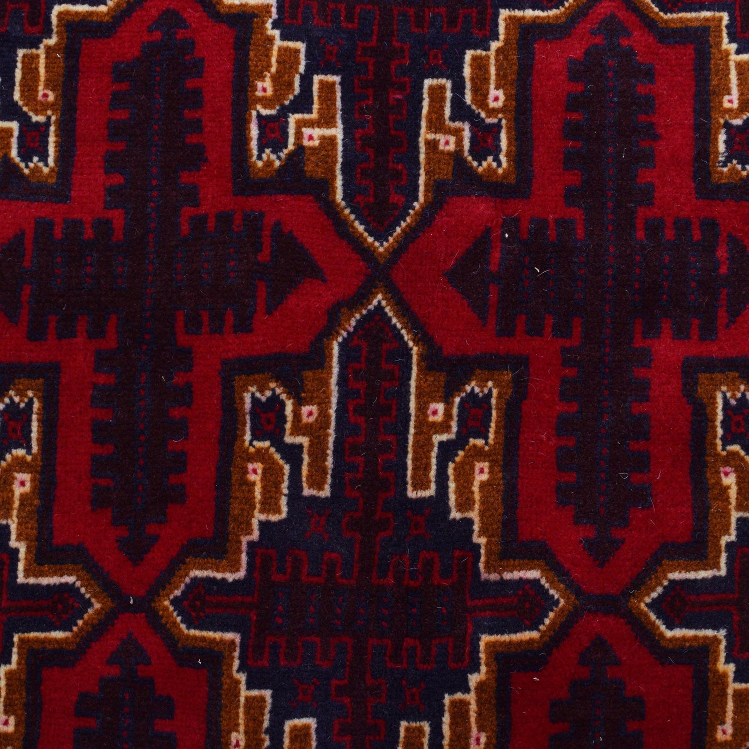 Baluchi Rug Handmade Deep Red Geometric 10x13 ft