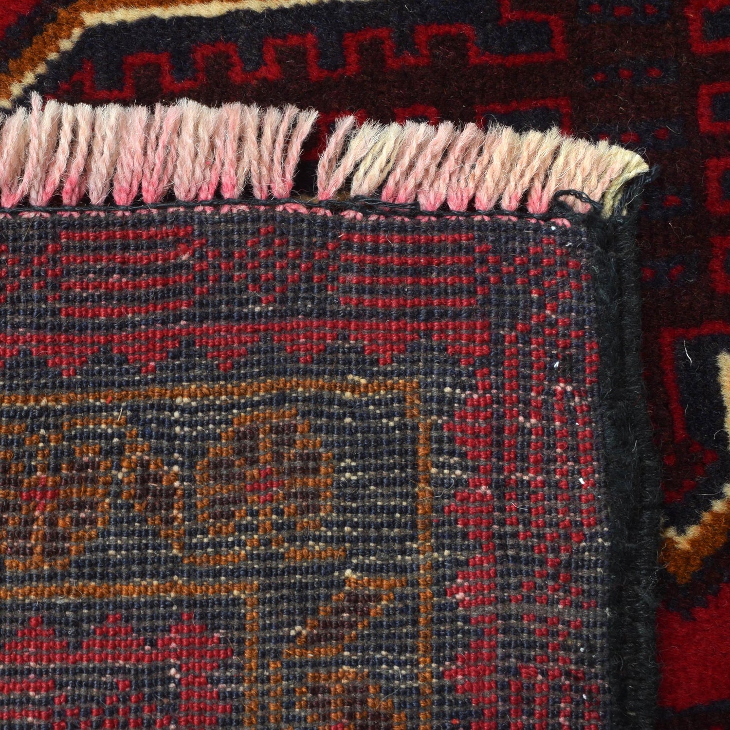 Baluchi Rug Handmade Deep Red Geometric 10x13 ft