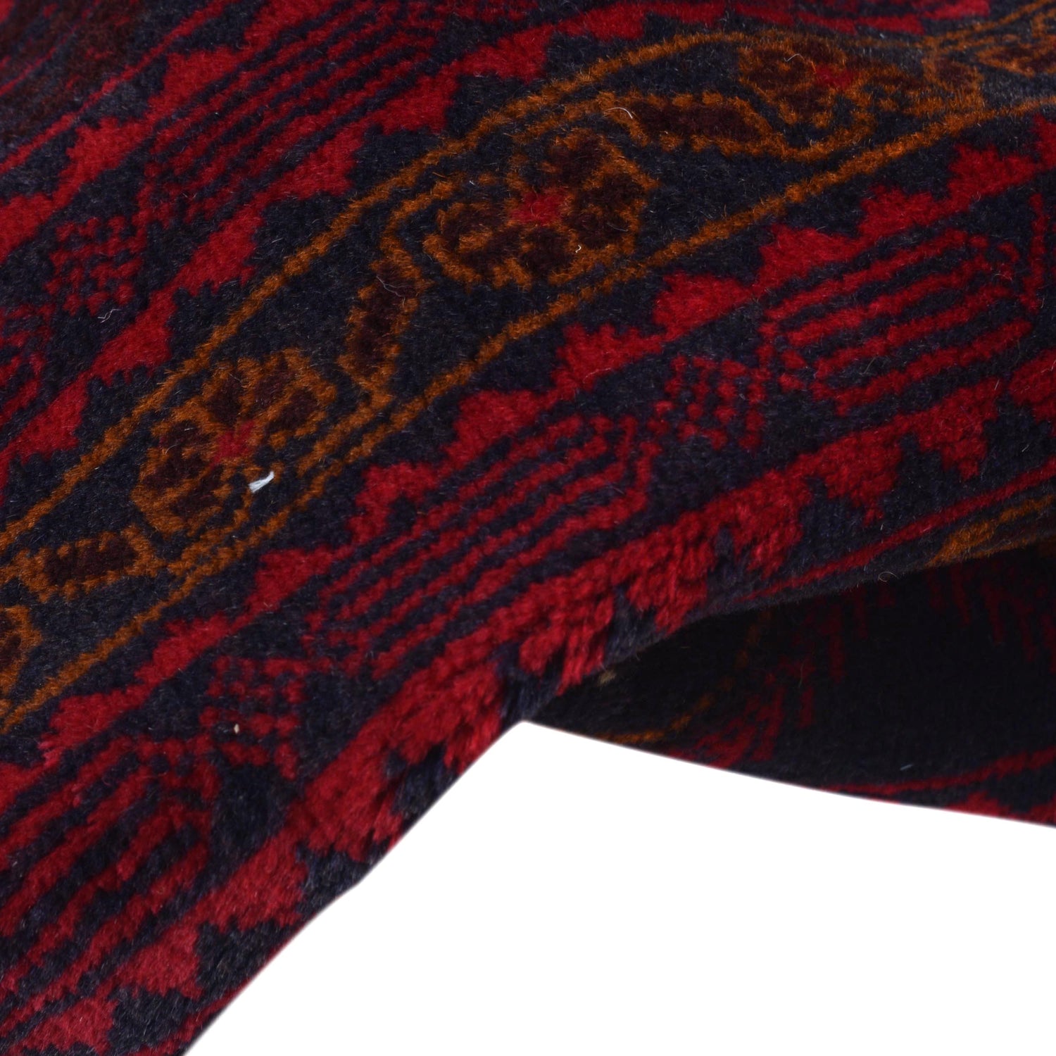 Baluchi Rug Handmade Deep Red Geometric 10x13 ft