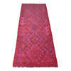 Overdyed Vegetable Kilim Runner Rug Handmade Pink Geometric