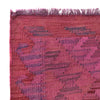 Overdyed Vegetable Kilim Runner Rug Handmade Pink Geometric