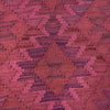 Overdyed Vegetable Kilim Runner Rug Handmade Pink Geometric