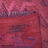 Overdyed Vegetable Kilim Runner Rug Handmade Pink Geometric