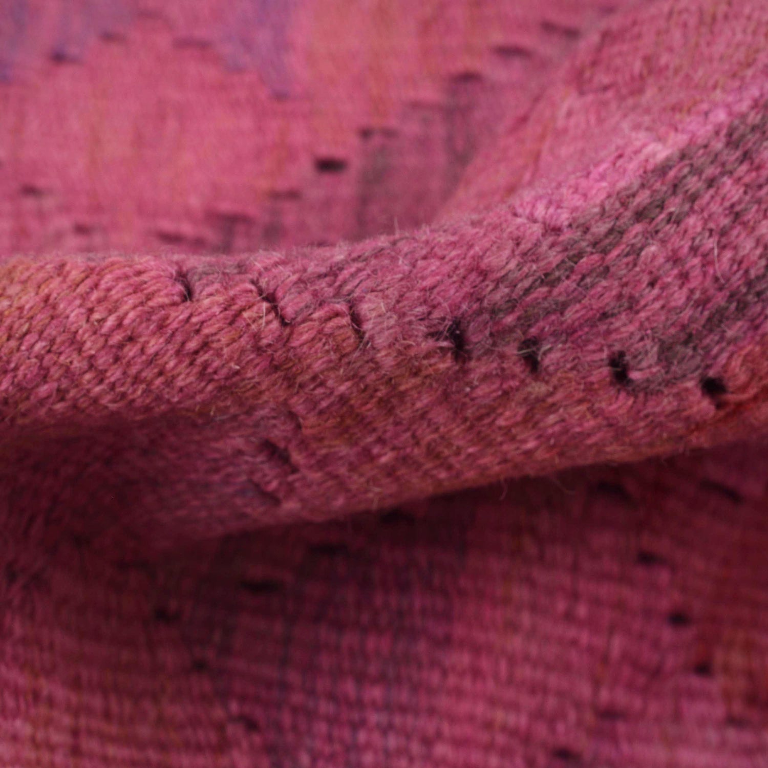 Overdyed Vegetable Kilim Runner Rug Handmade Pink Geometric