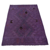 Overdyed Vegetable Kilim Area Rug Handmade Purple Geometric